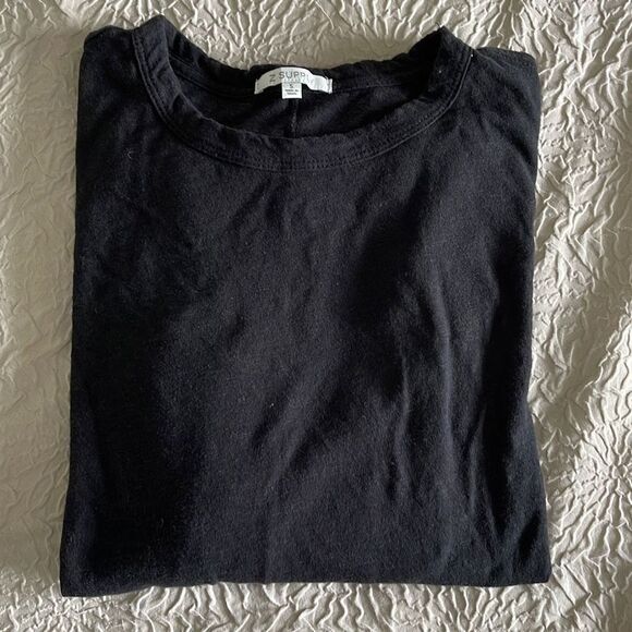 Z Supply Womens Long Sleeve T-Shirt Crewneck Top Cotton Blend Size Small Black - Picture 5 of 9